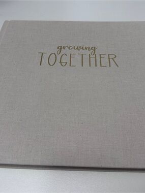 Growing Together Linen Pregnancy Journal Memory Book Neutral Cover w/ Gold Foil